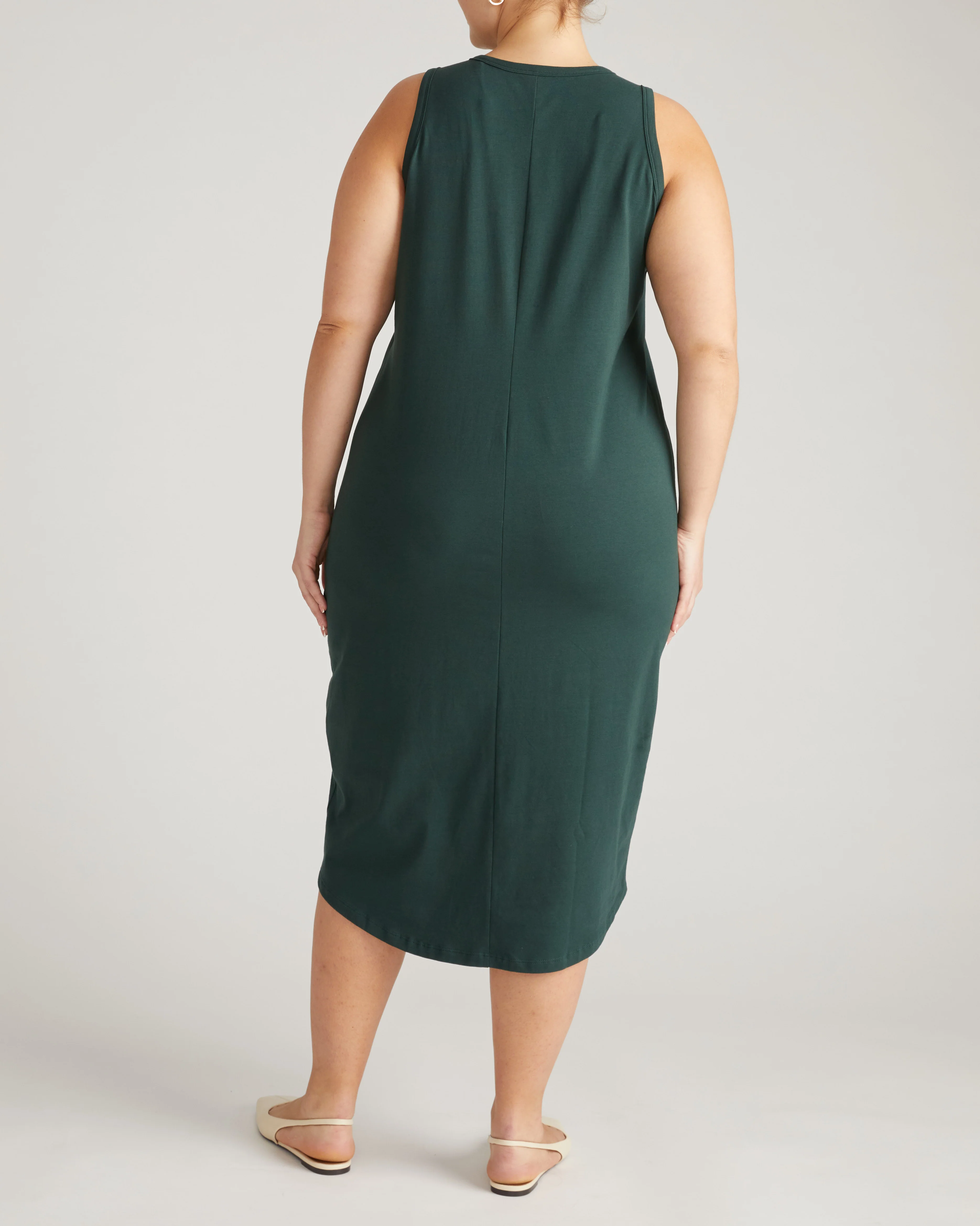 Cai High Neck Tank Dress - Forest Green - Image 4