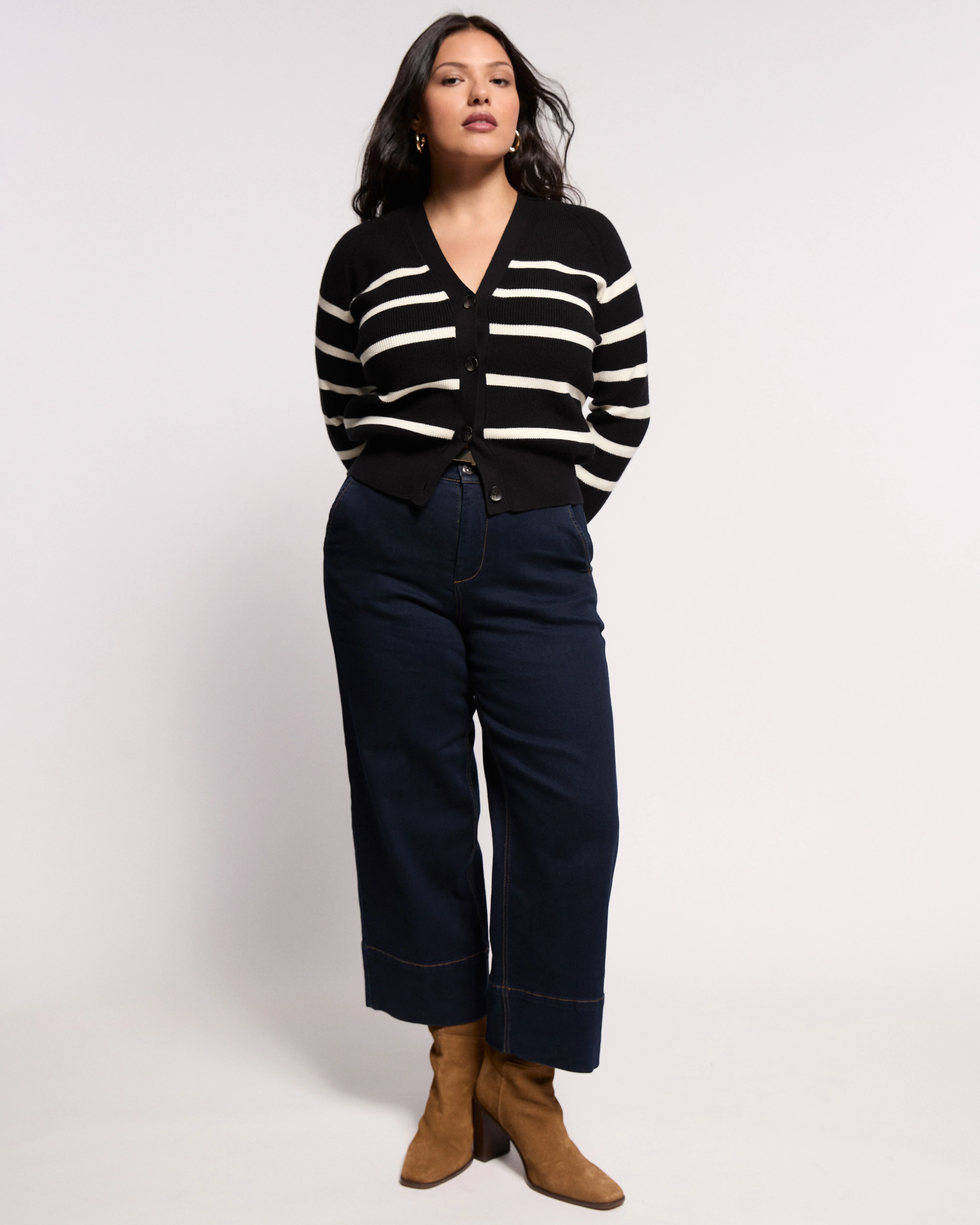 Carol High Rise Cropped Jeans - Dark Indigo