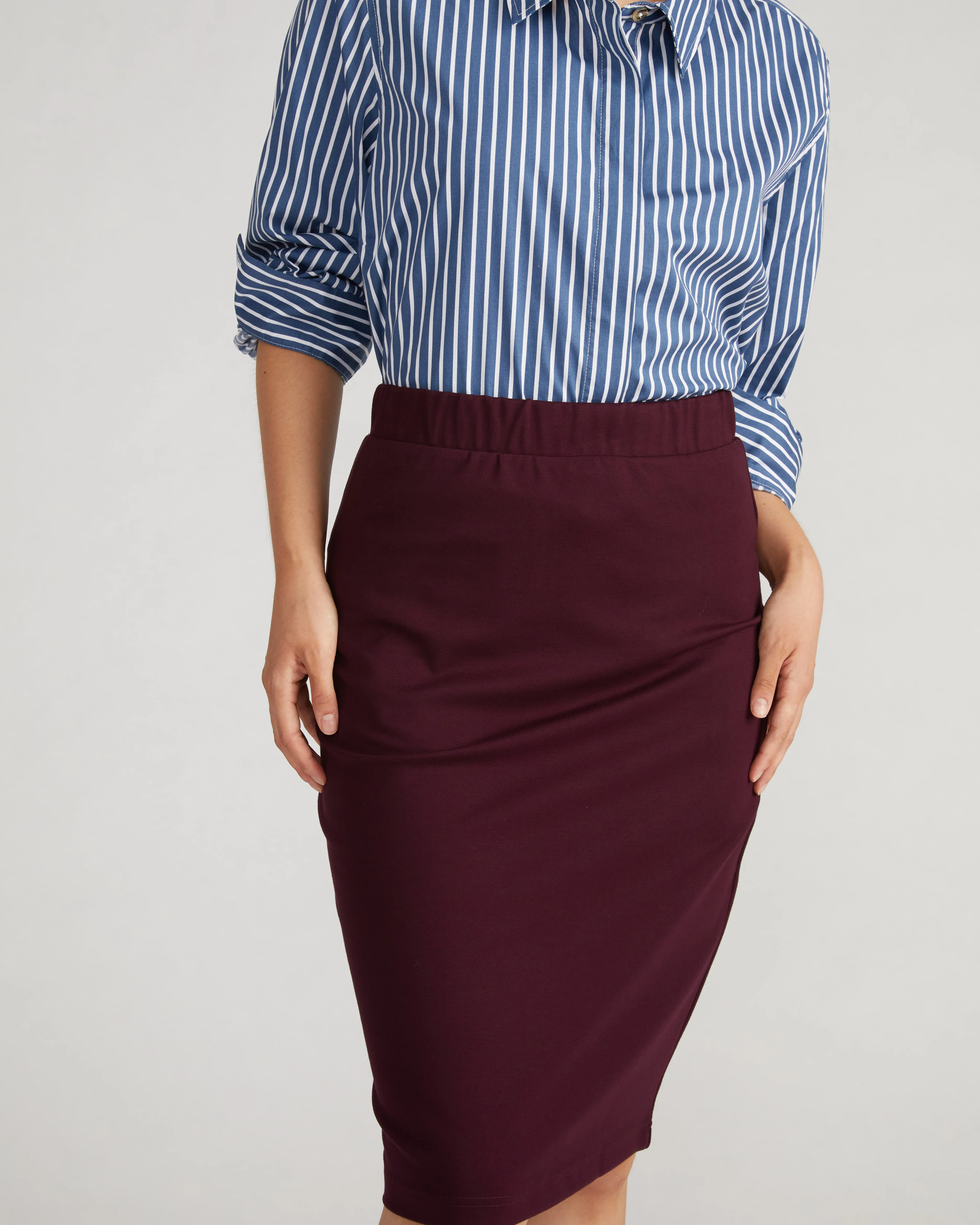 Danube Ponte Skirt - Black Cherry - Image 2