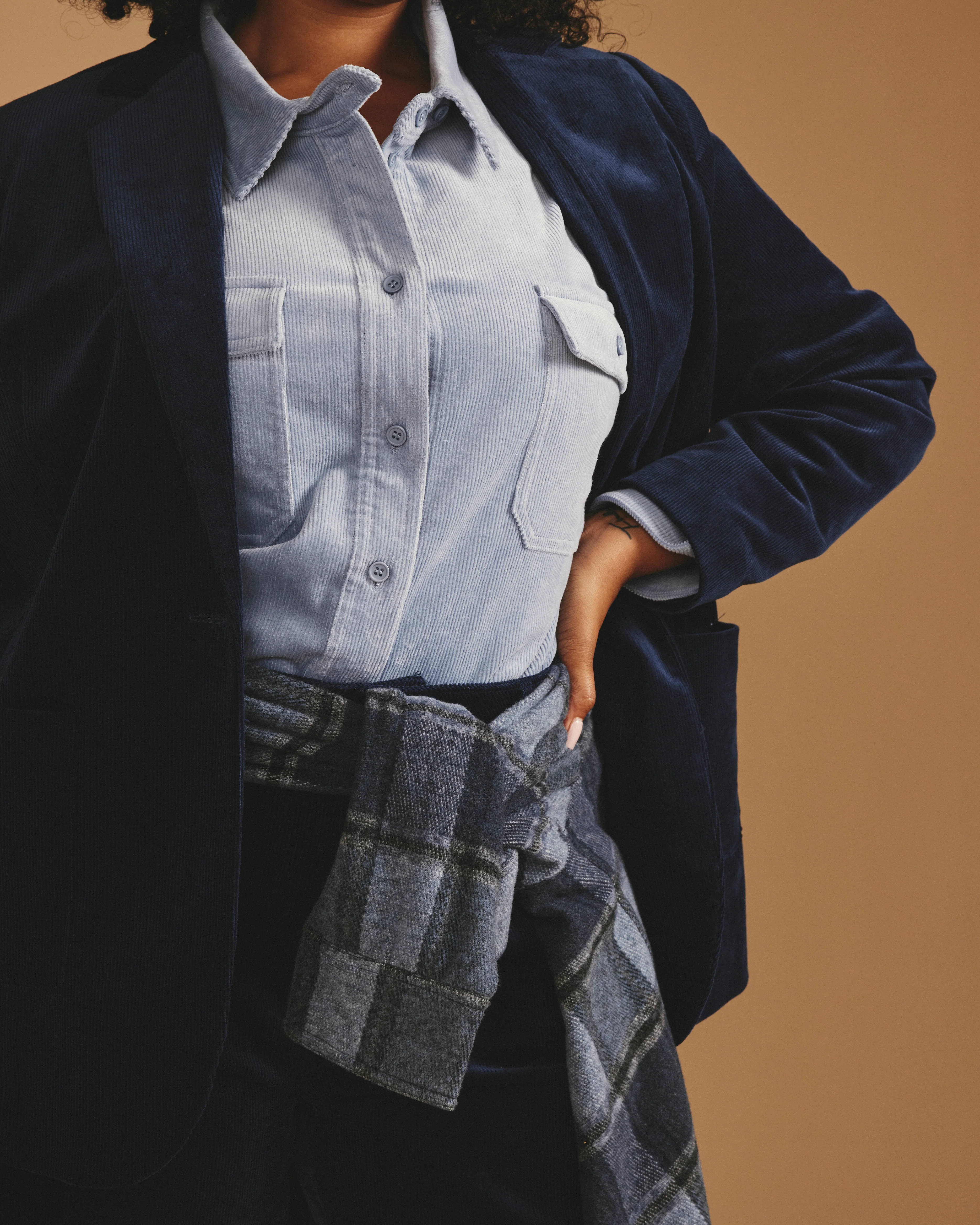 Davis Corduroy Blazer - Pageant Blue - Image 5