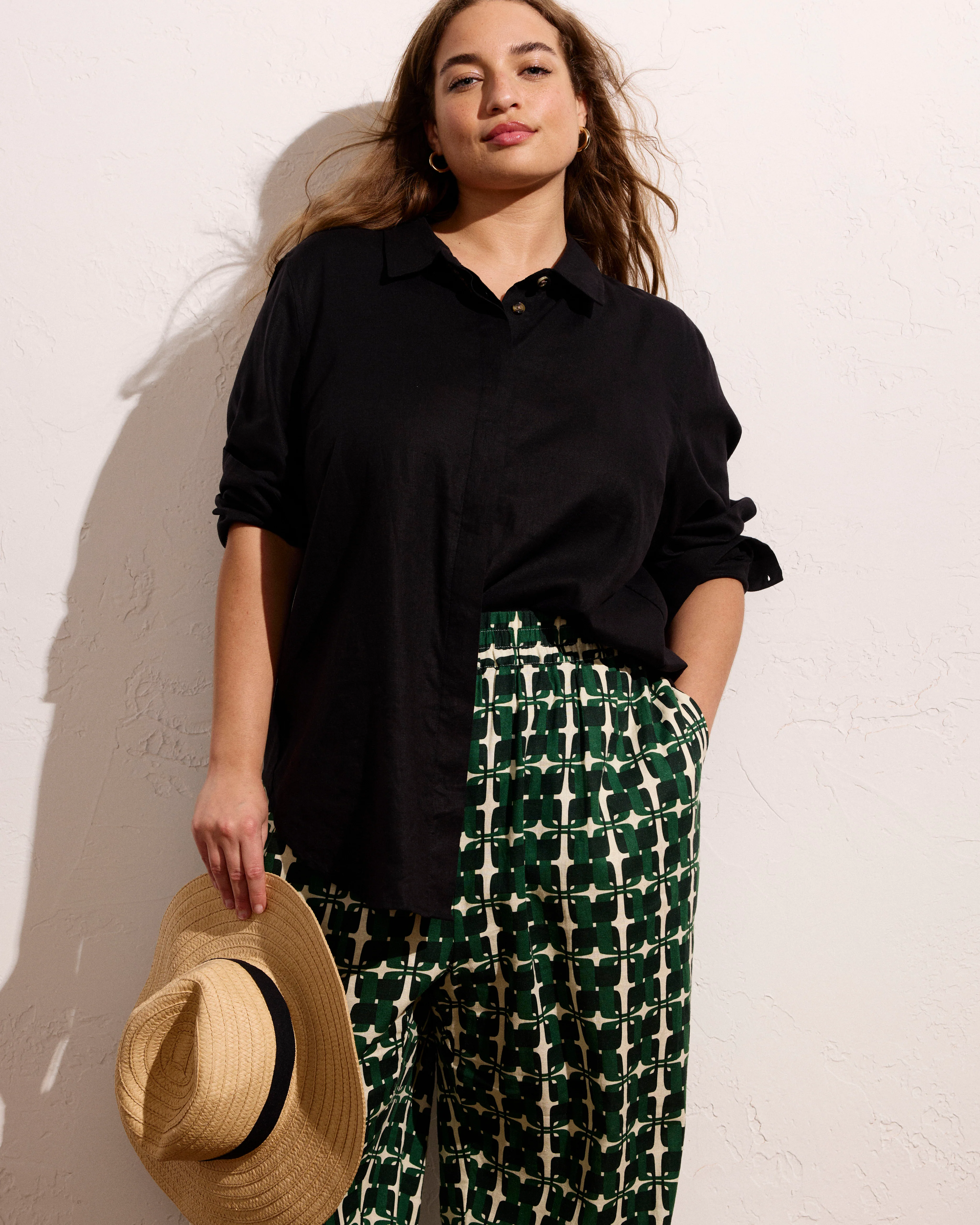 Dawn Linen Hi Low Tunic - Black