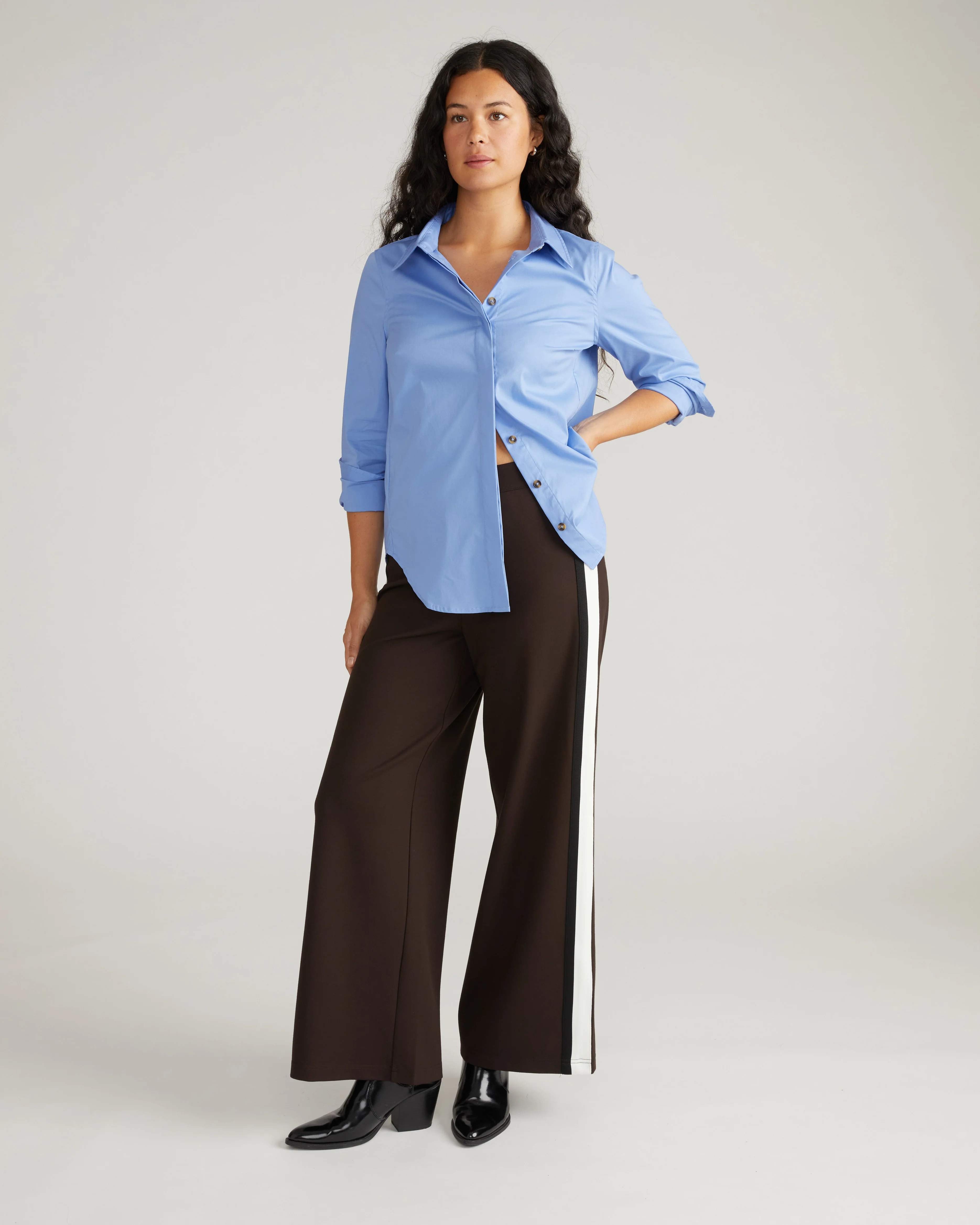 Elbe Stretch Poplin Shirt Classic Fit - Soft Blue
