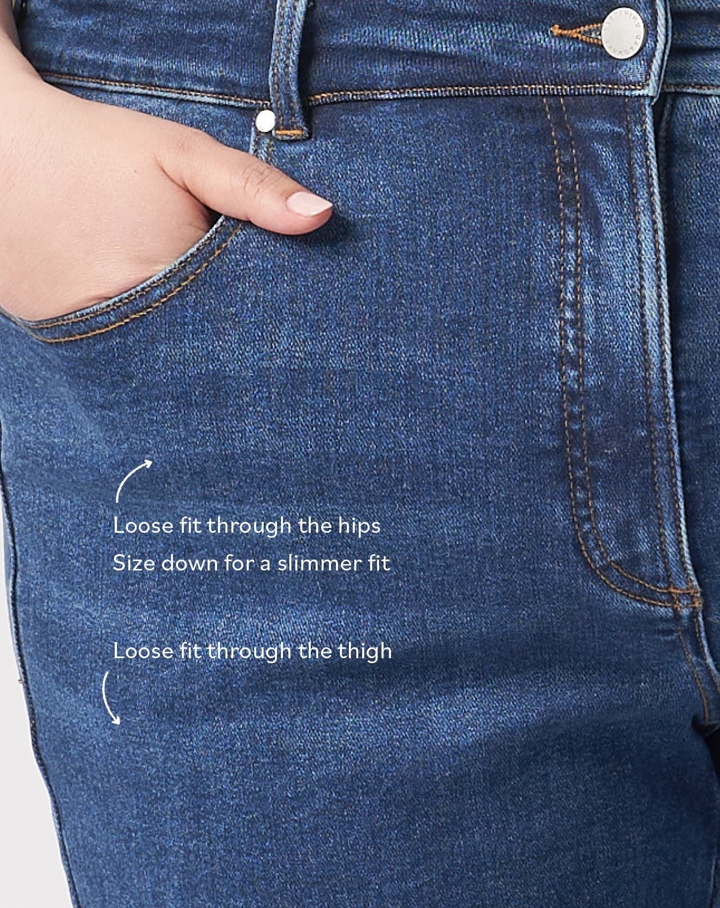 Etta High Rise Straight Leg Jeans 28 Inch - Dark Indigo - Image 5