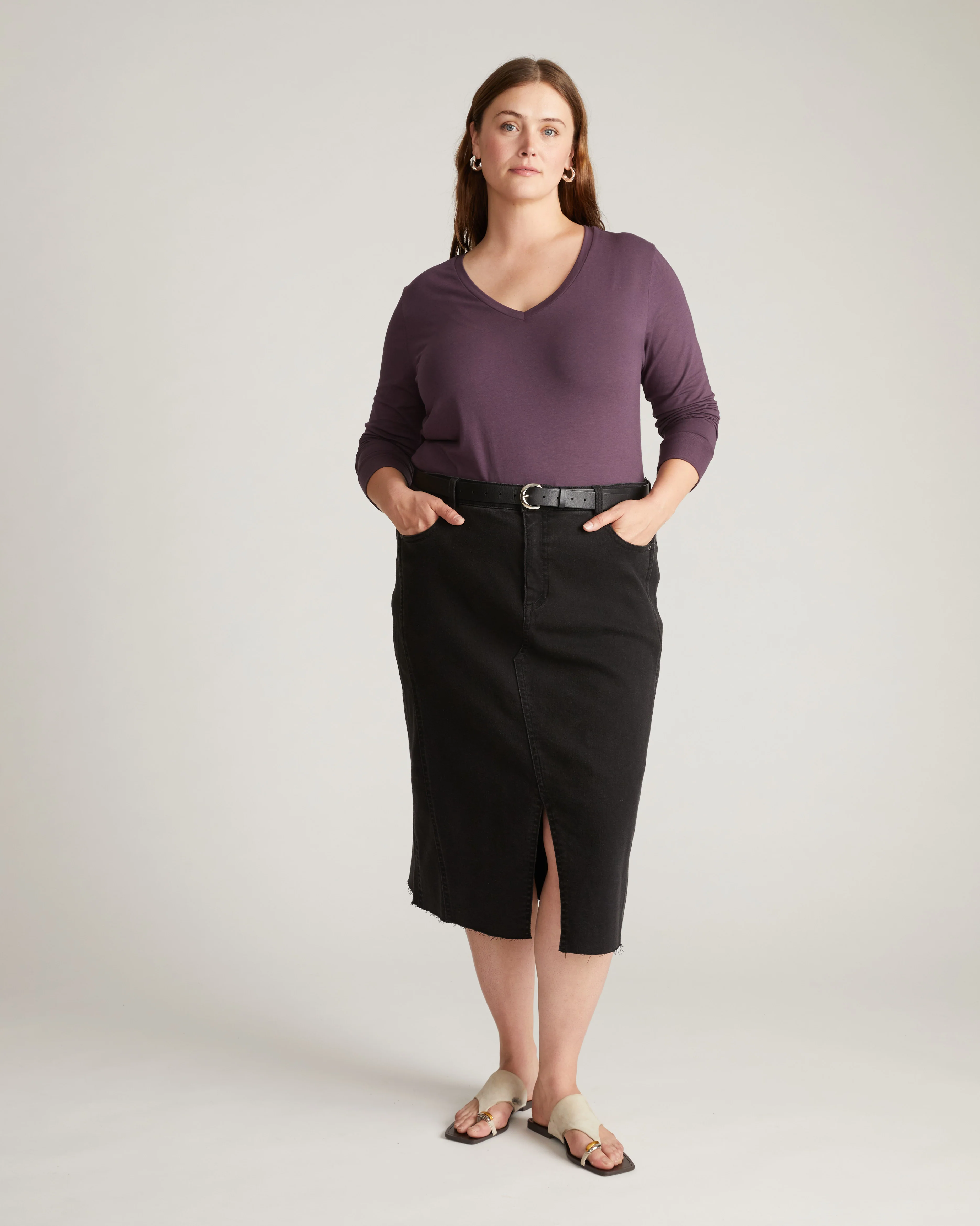 Long Sleeve V Rex - Faded Plum