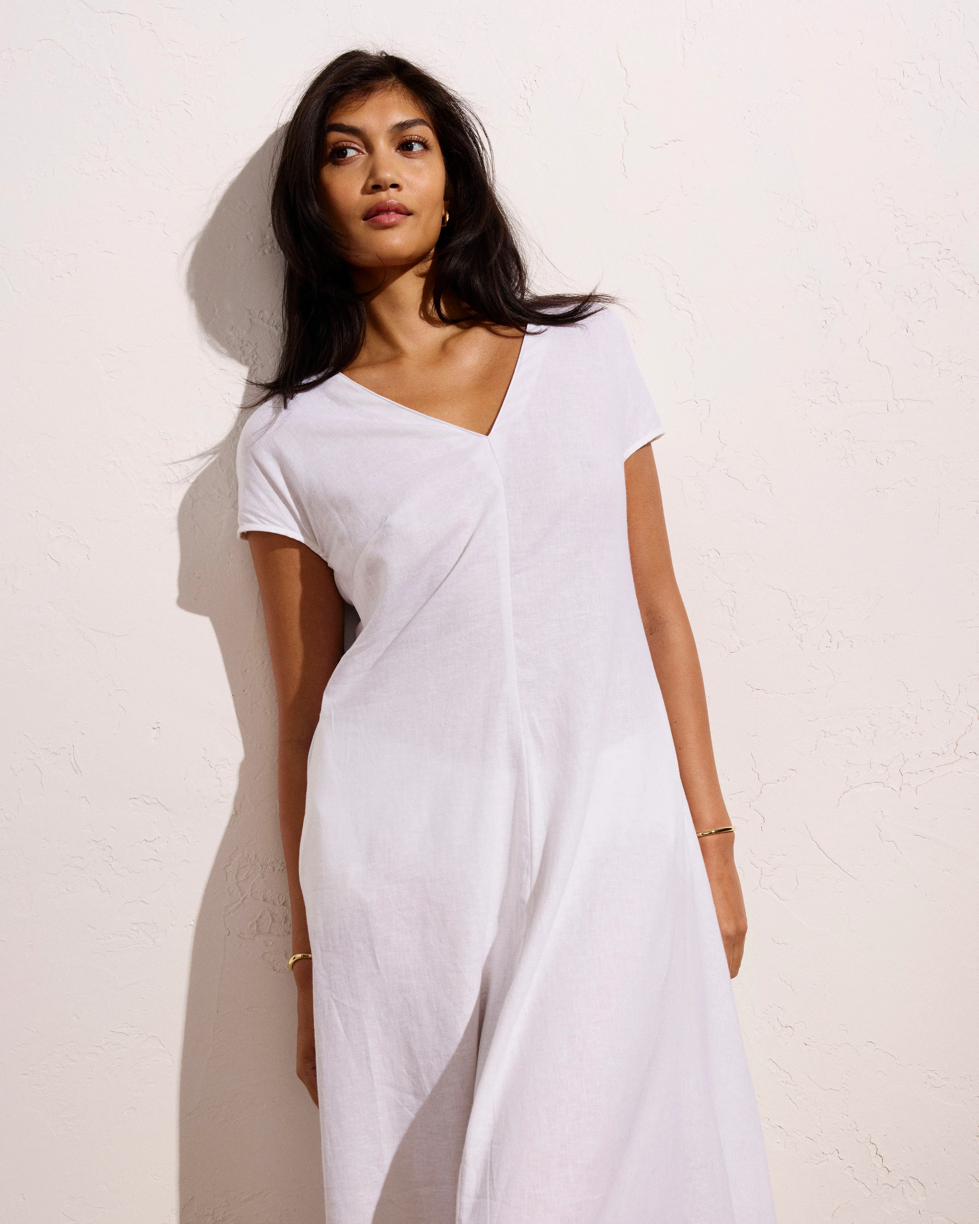 Louvre Bow Back Linen Dress - Bright White - Image 2