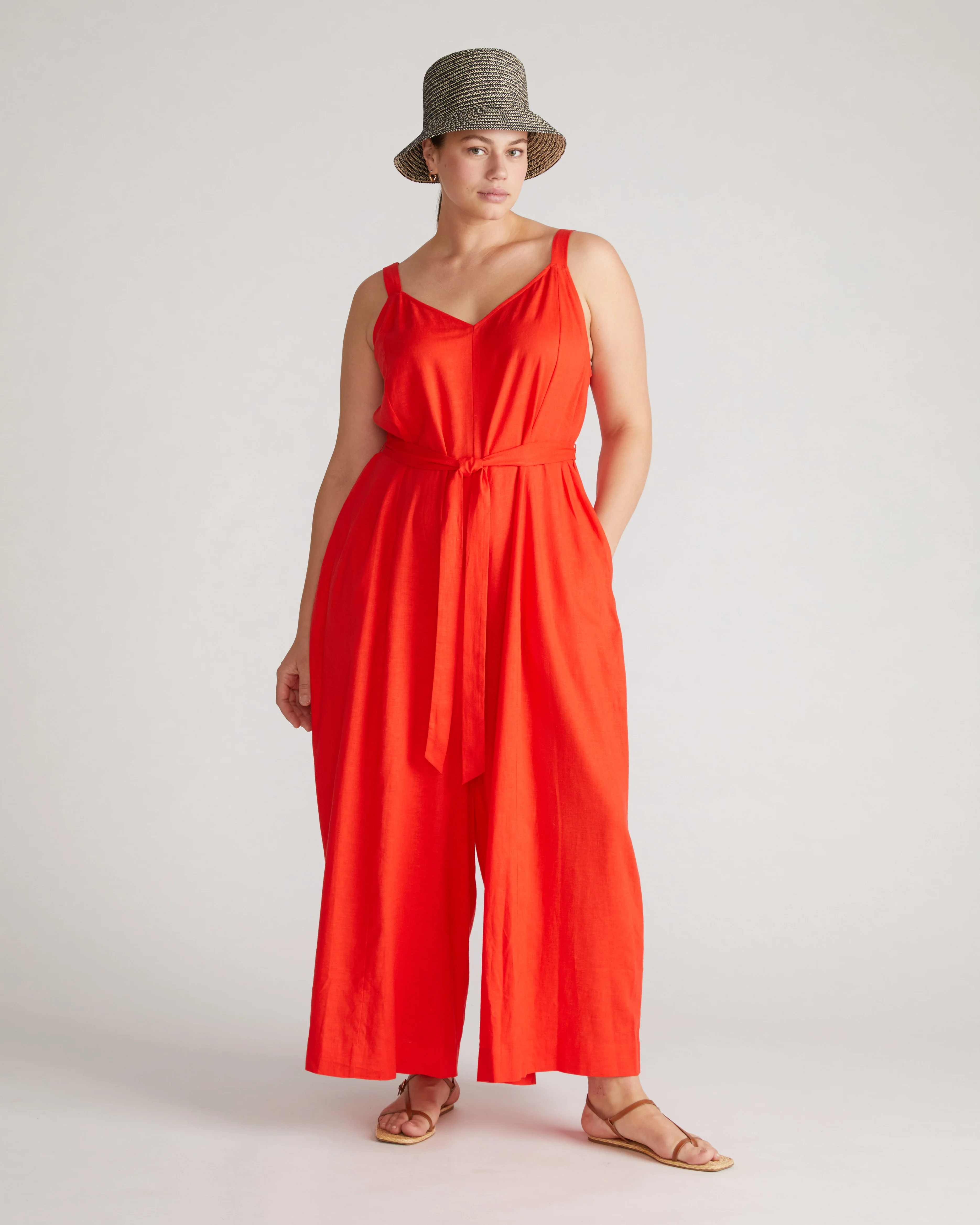 Promenade Linen Jumpsuit - Shoreline Sunset
