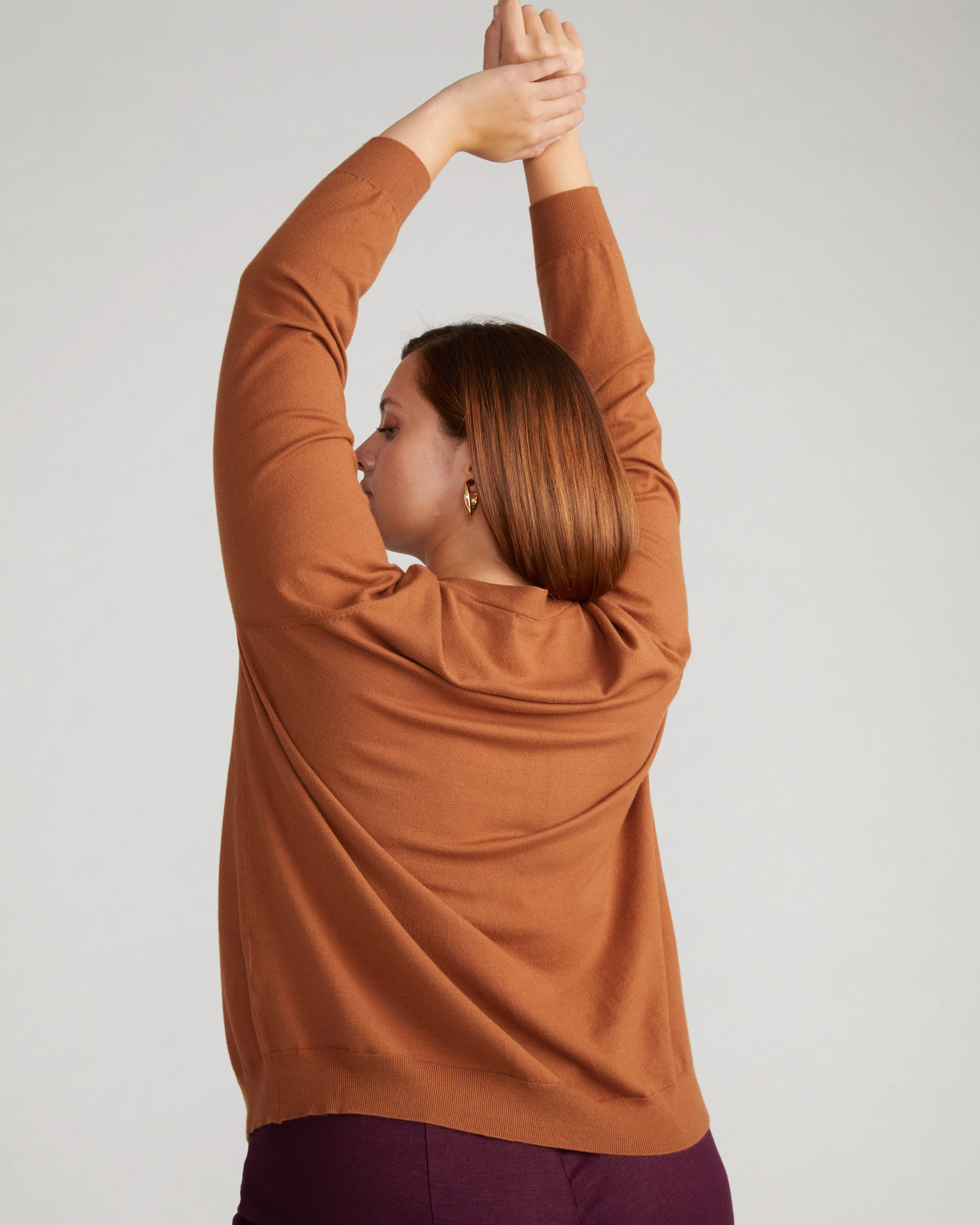 Savvy Fine Knit Cardigan - Affogato - Image 3