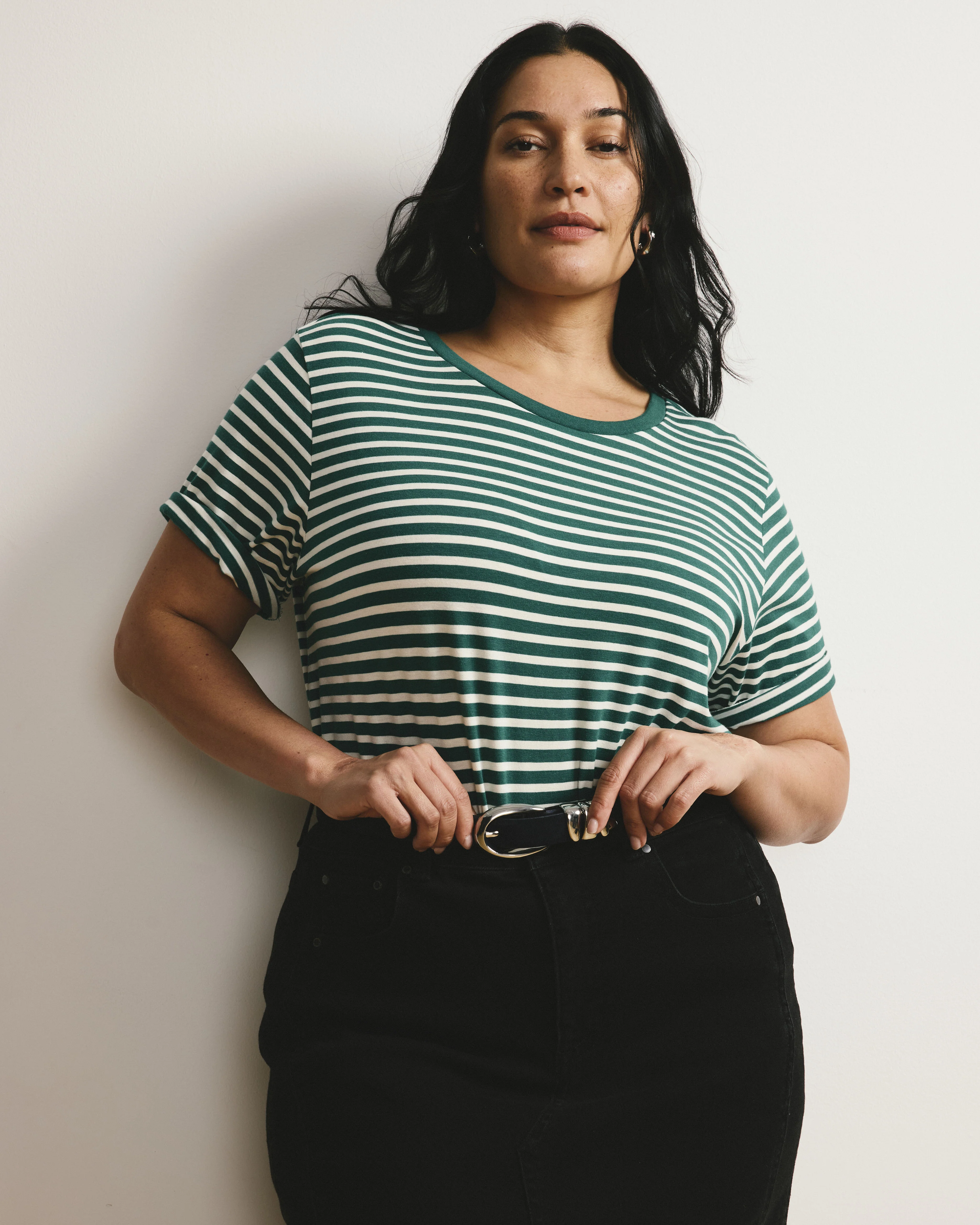 Tee Rex - Aventurine/Ecru Stripe - Image 3