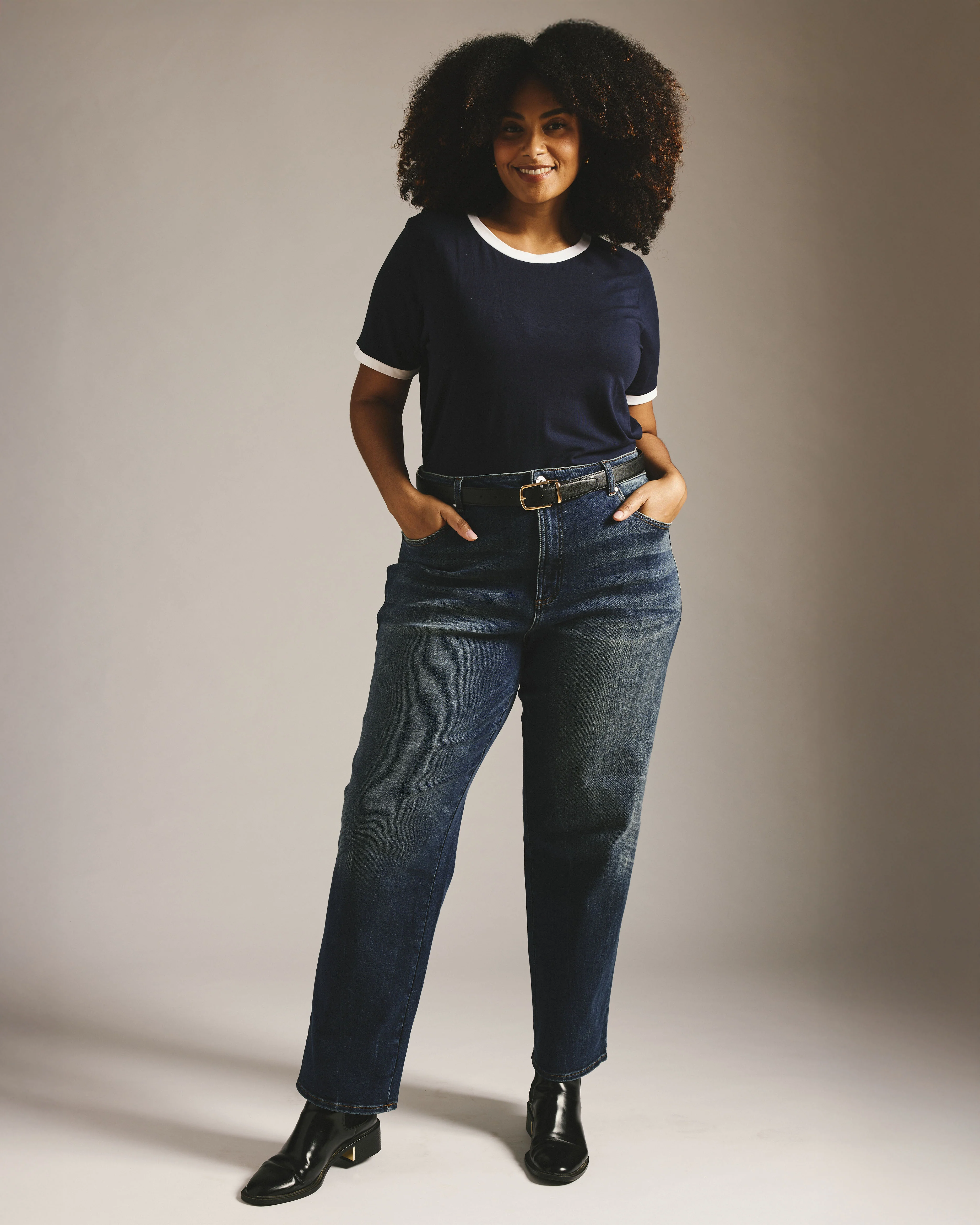 Tee Rex - Navy/White Trim - Image 2